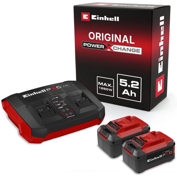 Einhell 2x 5,2Ah & Twincharger Kit Akku Starter-Set