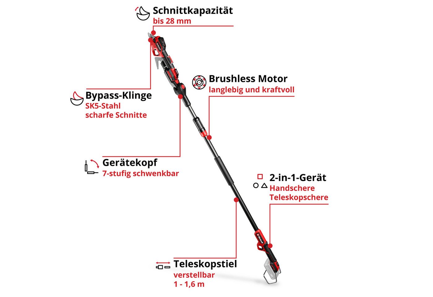 Einhell Akku-Astschere »»GP-LS 18/28 Li T BL-Solo««, ohne Akku, ohne Ladegerät – Bild 4 von 5