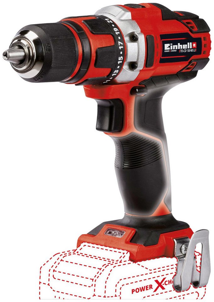 Einhell Akku-Bohrschrauber TE-CD 18/40 Li-Solo, max. 1500 U/min, Power X-Change, ohne Akku und Ladegerät – Bild 3 von 5