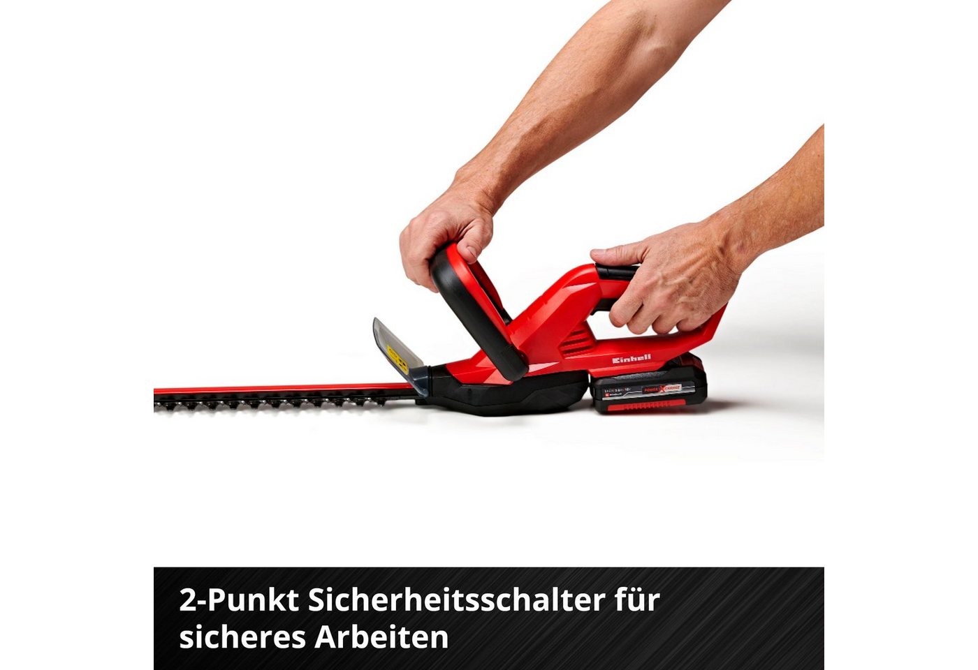 Einhell Akku-Heckenschere GC-CH 1846 Li Kit, 46 cm Schnittlänge, mit Akku 18V/2,0 Ah und Ladegerät – Bild 3 von 5