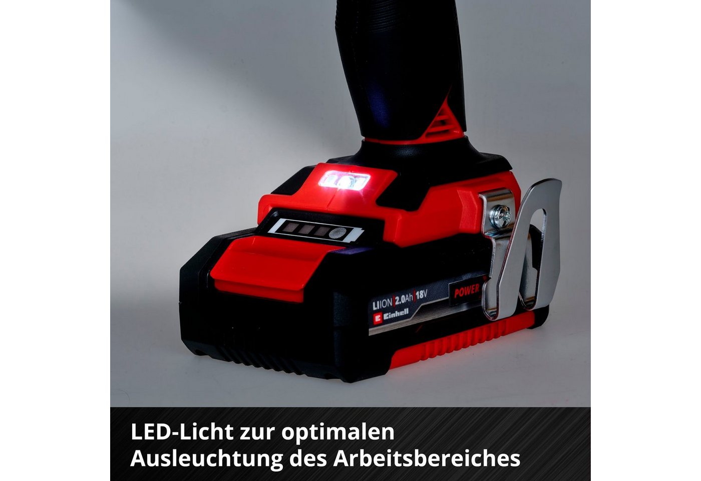 Einhell Akku-Schlagbohrschrauber TP-CD 18 Li-i BL, max. 1800 U/min, Power X-Change, Inkl. 2x 2,0 Ah, Ladegerät und Transportkoffer – Bild 5 von 5
