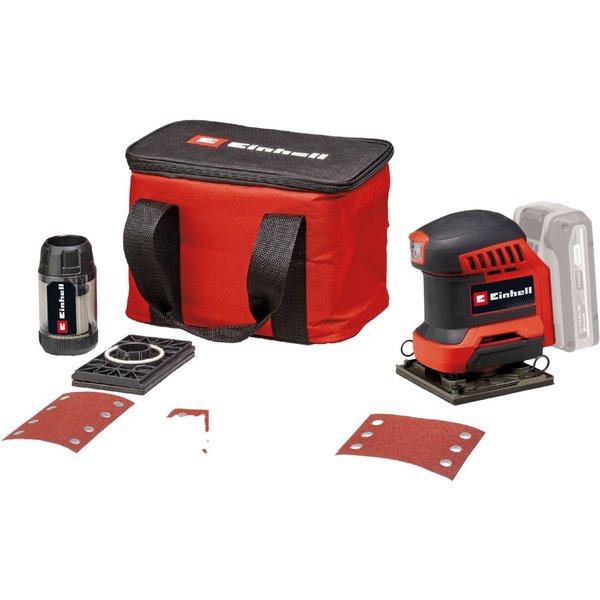 Einhell Akku-Schwingschleifer Faustschleifer TE-OS 18/113 3X Li - Solo, 22000 U/min, mit Aufbewahrungstasche und 3x Schleifpapier, ohne Akku und Ladegerät