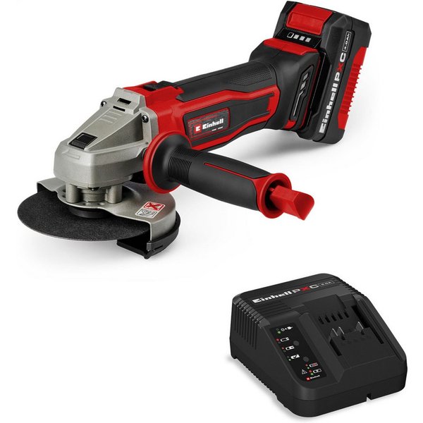 Einhell Akku-Winkelschleifer TE-AG 18/125-2 Li (1x 4,0 Ah), (Set), inkl. 4,0 Ah Akku und Ladegerät