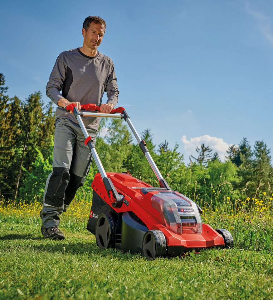 Einhell Akkurasenmäher RASARRO 36/42 (2x5,2Ah), 42 cm Schnittbreite, mit 2x Akku 18V/5,2Ah und 1x Ladegerät – Bild 4 von 5