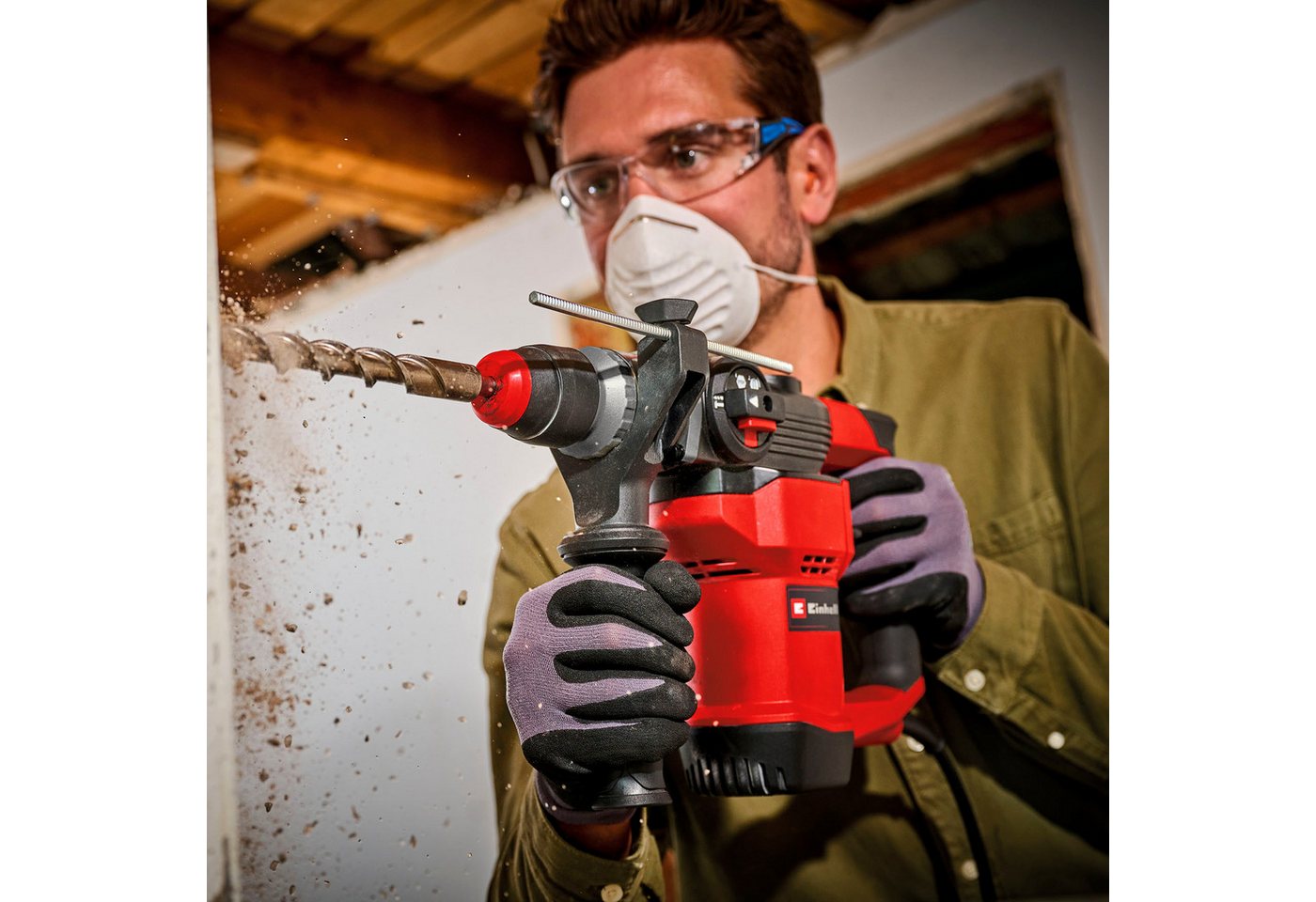 Einhell Bohrhammer TC-RH 28 3F, 220-240 V, max. 990 U/min, Bohren, Hammerbohren, Meißeln mit Fixierung, inkl. Koffer – Bild 2 von 5