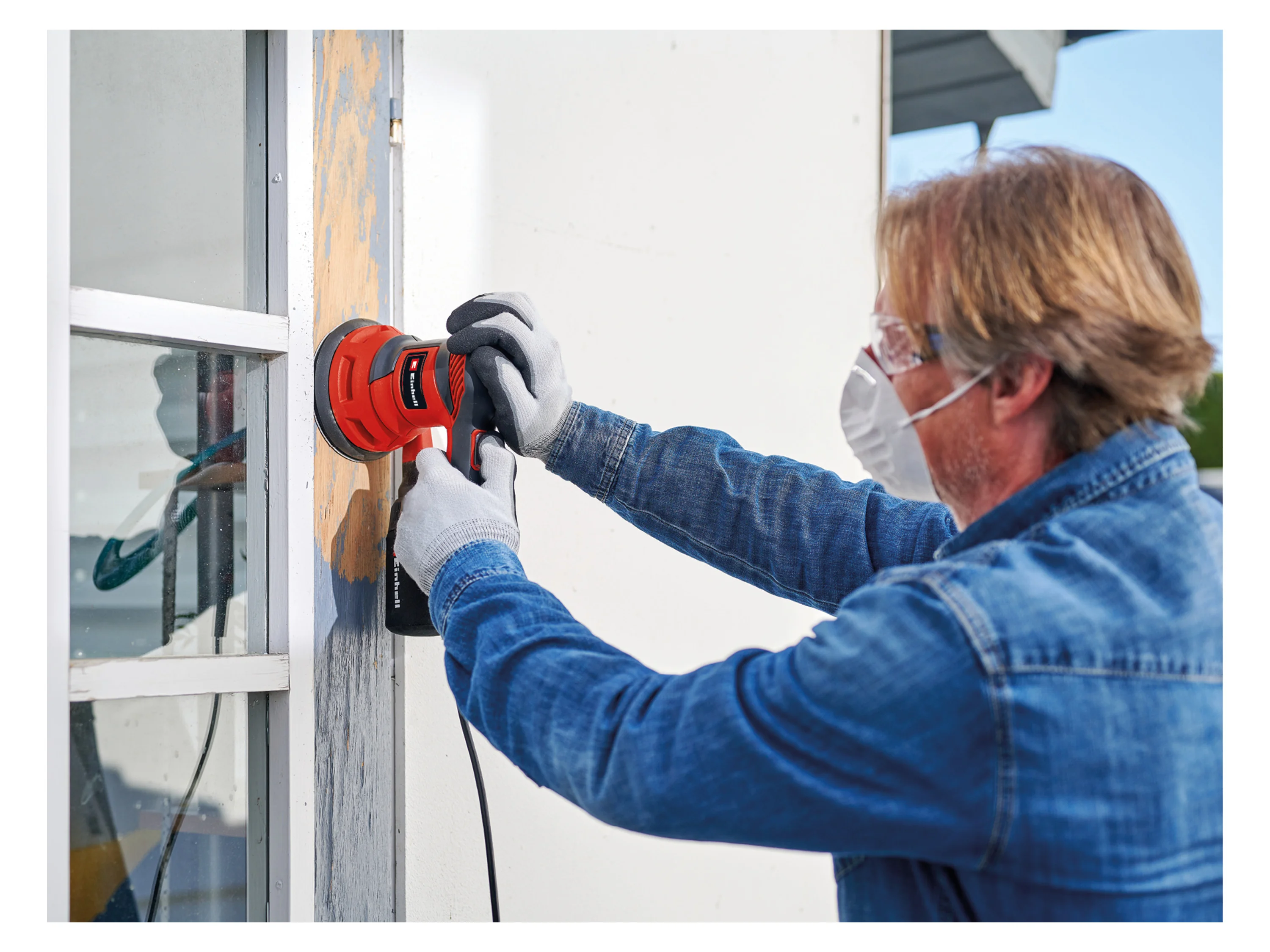 Einhell Exzenterschleifer TC-RS 425 E, 26000 U/min, (Set, 5 tlg), zum Abschleifen gerader und ungerader Flächen – Bild 2 von 4