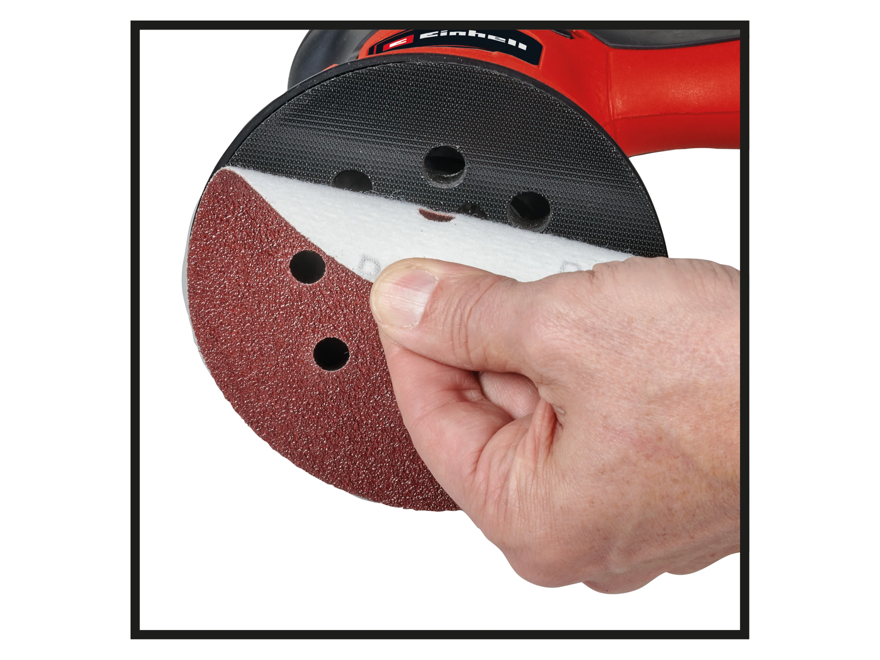 Einhell Exzenterschleifer TC-RS 425 E, 26000 U/min, (Set, 5 tlg), zum Abschleifen gerader und ungerader Flächen – Bild 4 von 4