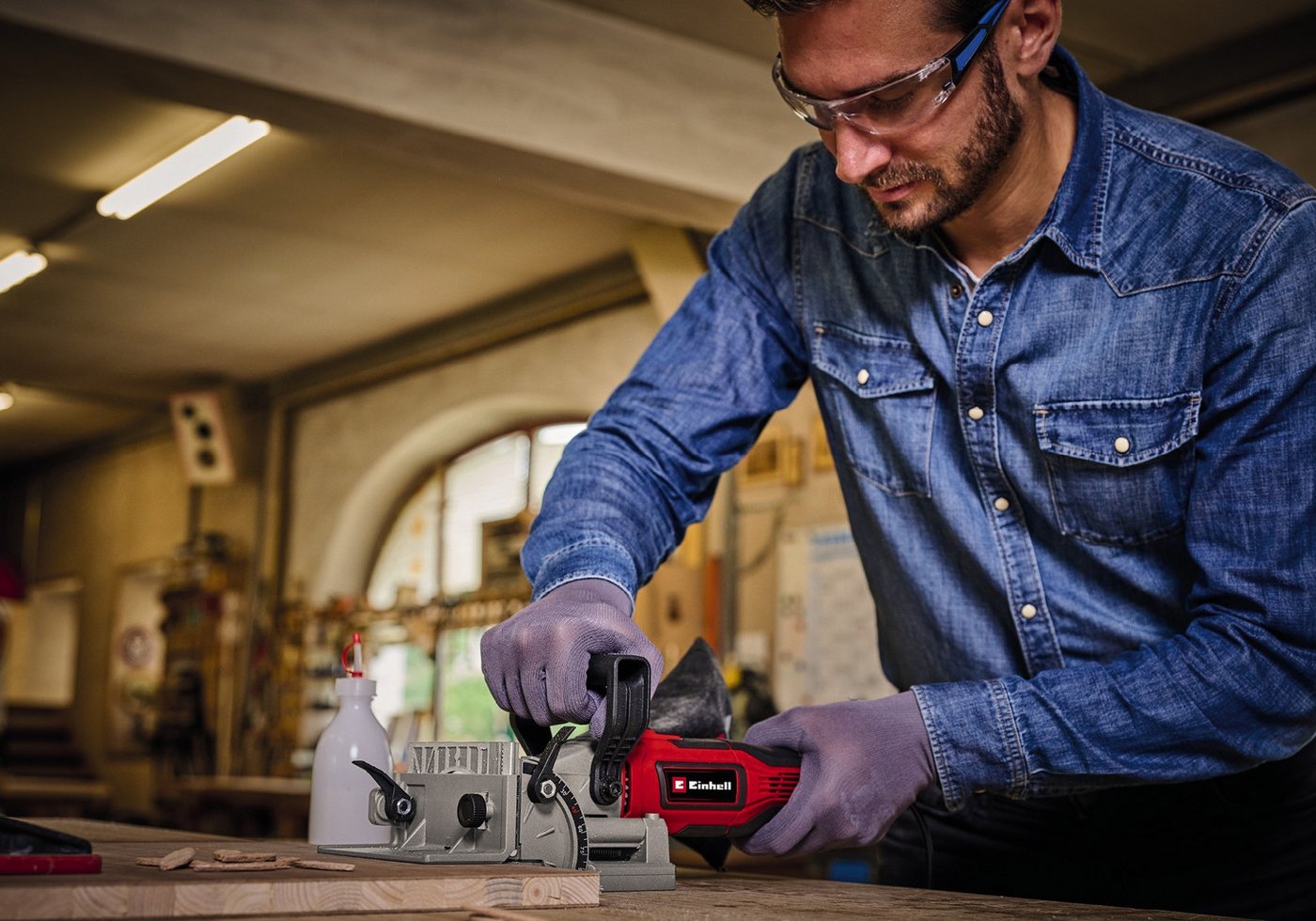 Einhell Flachdübelfräse TE-BJ 900, (Set, 5-tlg), stufenlose Winkeleinstellung bis zu 90° – Bild 2 von 5