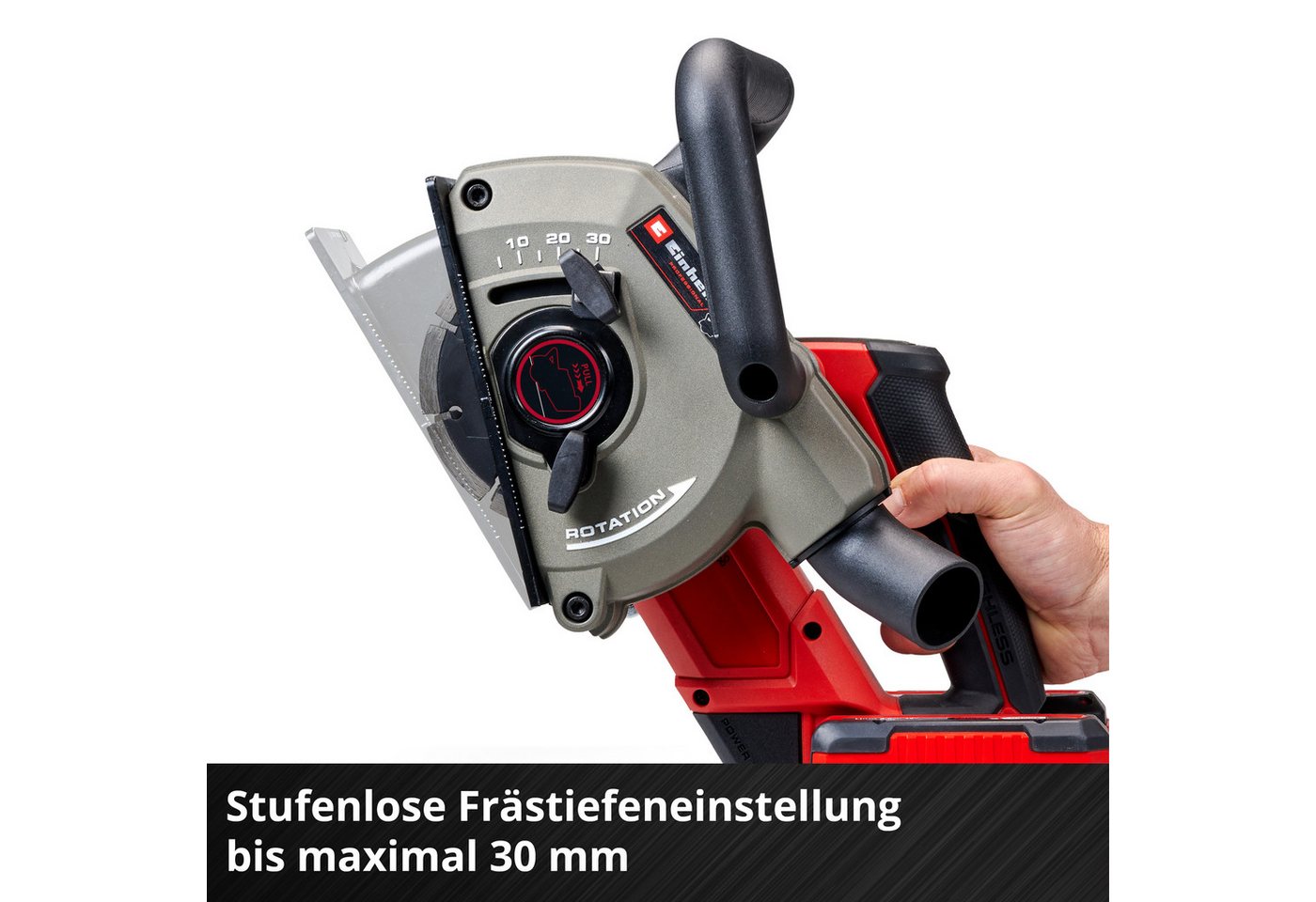 Einhell Mauernutfräse TP-MA 36/30 Li BL - Solo, mit 2 Diamant Trennscheiben und Tragetasche, ohne Akku und Ladegerät – Bild 5 von 5