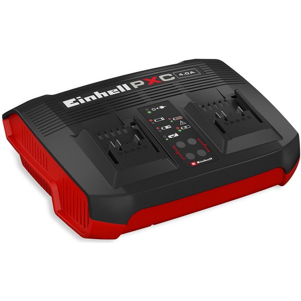 Einhell Power X-Twincharger 3A Akku-Ladestation (3000 mA, Twincharger, 3 A, Parallelladung von 2 x 18 V, 6-Stufen-Ladesystem)
