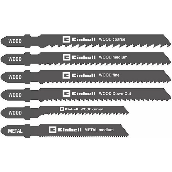 Einhell Stichsägeblatt 10-tlg. Stichsägeblatt-Box (Set, bestehend aus 10 Sägeblättern und Transportbox), T-Schaft-Aufnahme