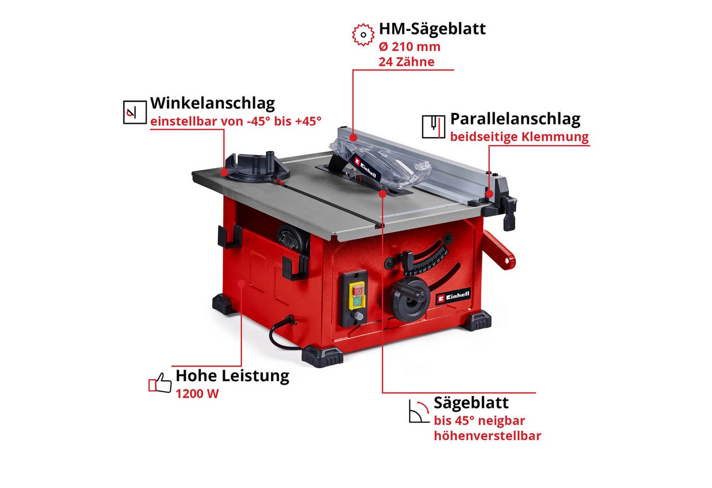 Einhell Tischkreissäge TC-TS 8, 1200 Watt – Bild 3 von 5