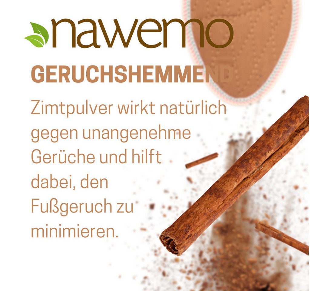 Nawemo Einlegesohlen Zimtsohlen Nawemo "braun", normale Passform, 1 Paar, reduzieren die Schweißbildung, neutralisieren unangenehme Gerüche – Bild 4 von 5