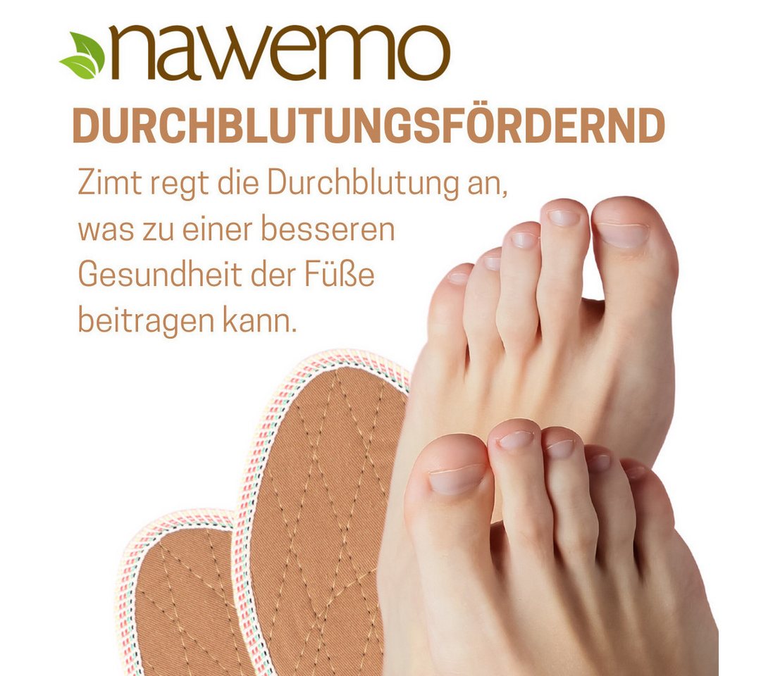 Nawemo Einlegesohlen Zimtsohlen Nawemo "braun", normale Passform, 1 Paar, reduzieren die Schweißbildung, neutralisieren unangenehme Gerüche – Bild 5 von 5