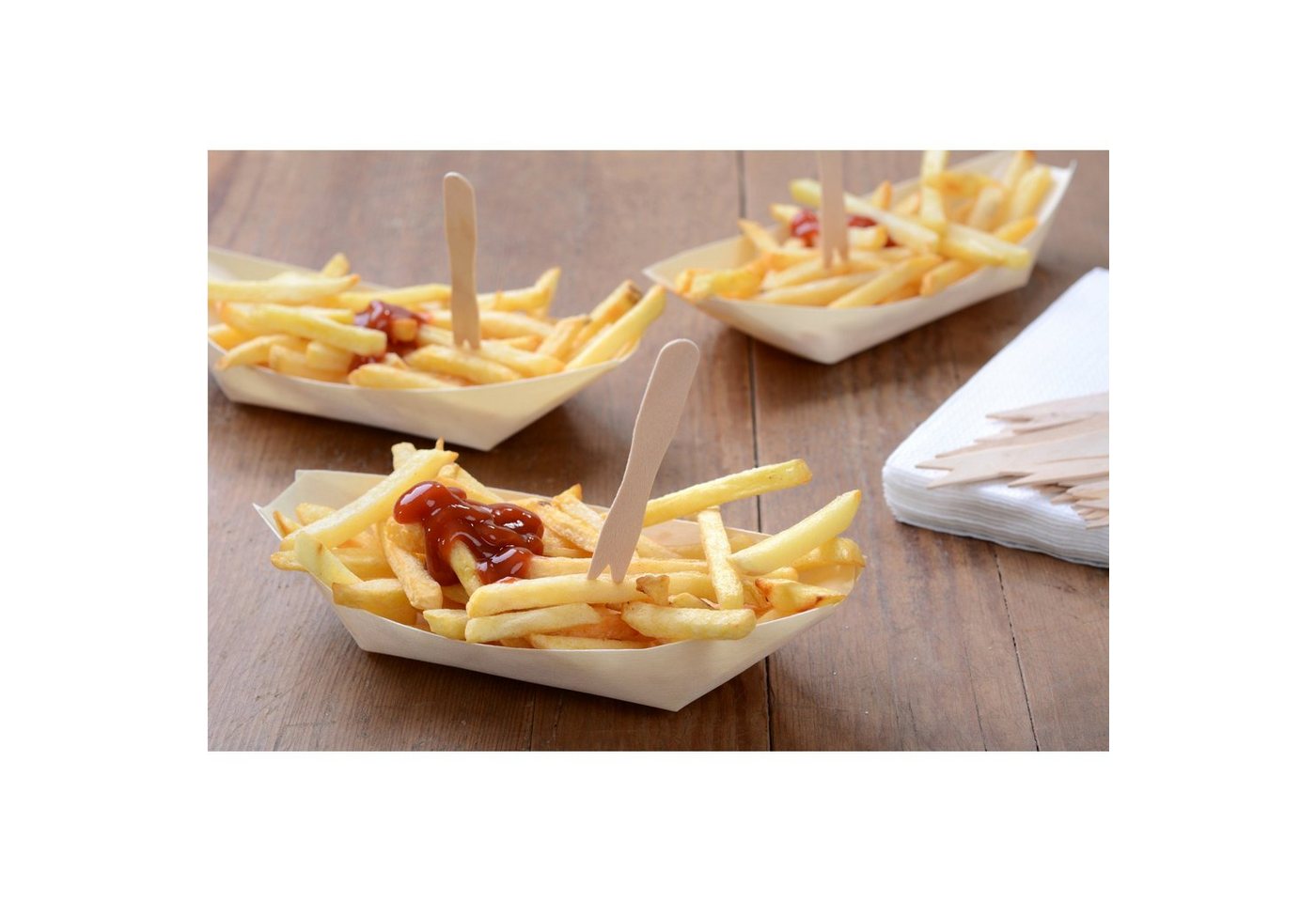 GRÄWE Einweggabel GRÄWE Einwegbesteck - Pommes Frites Gabeln, 85 mm lang, 500 Stück – Bild 2 von 2
