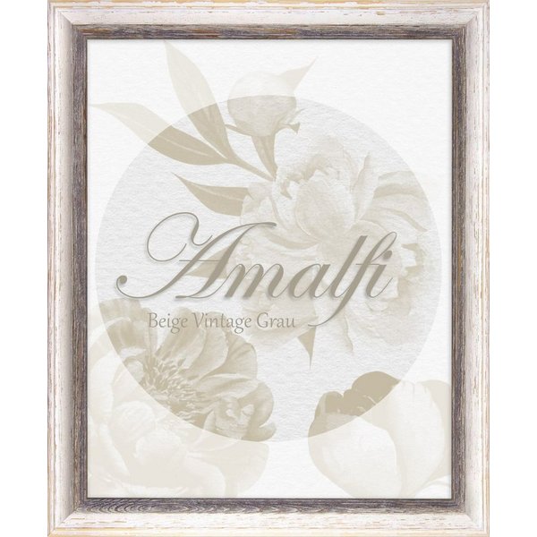 Einzelrahmen Bilderrahmen Amalfi, (1 Stück), 30x42 cm, Braun Weiß Vintage, Holz