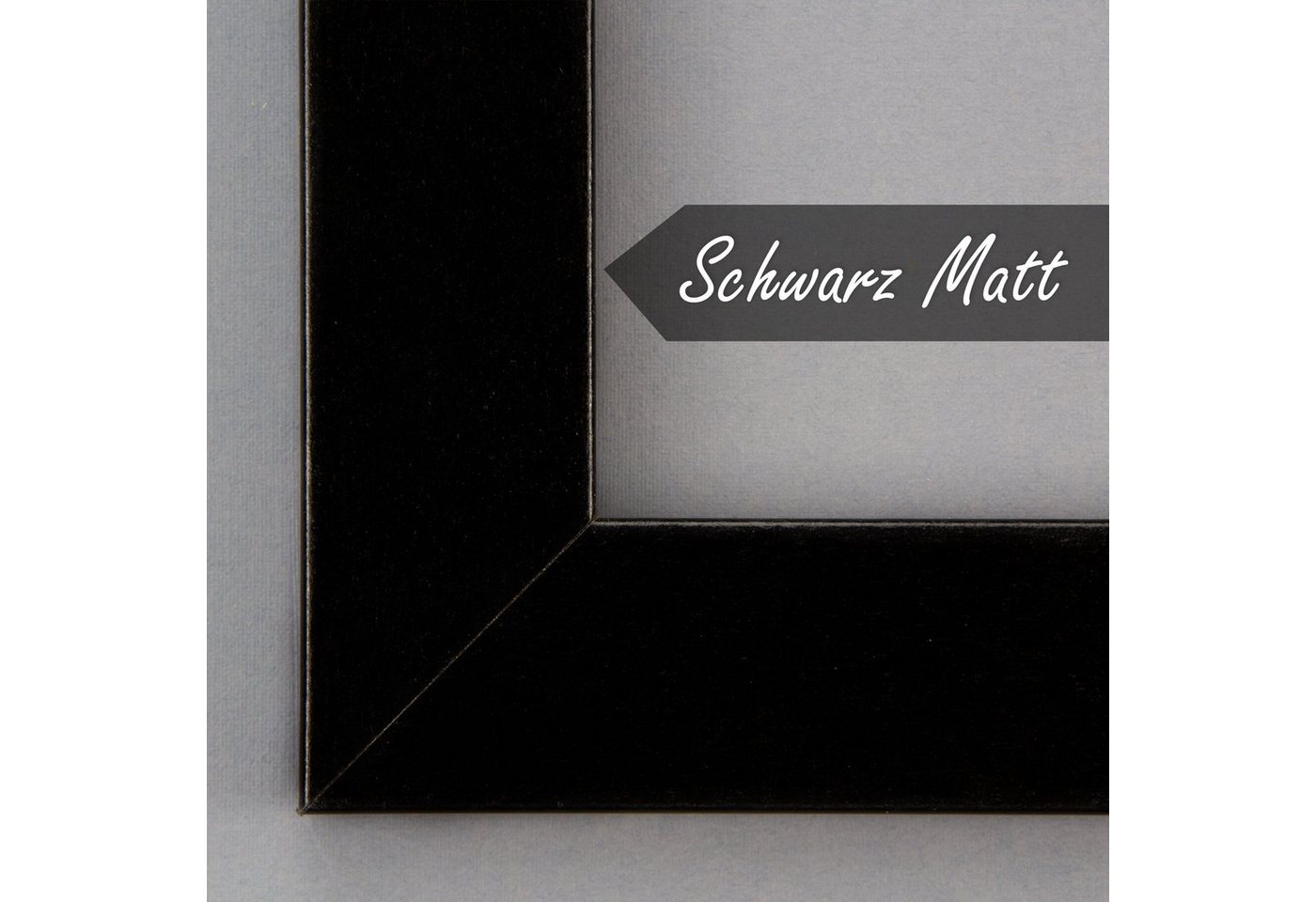 Einzelrahmen Bilderrahmen Bern, (1 Stück), 60x90 cm, Schwarz Matt, MDF – Bild 5 von 5