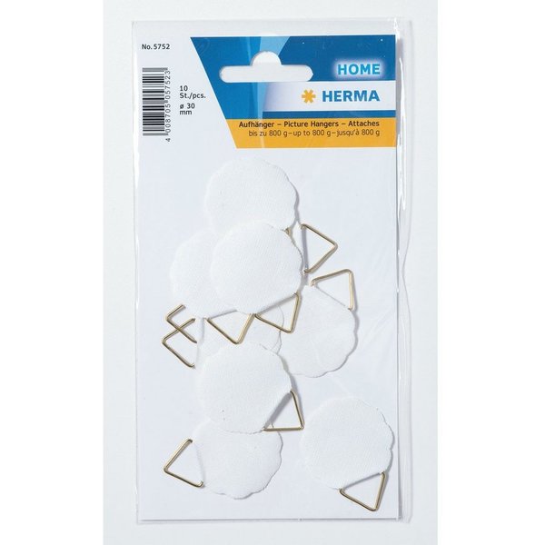 HERMA Einzelrahmen HERMA 79654 Bildaufhänger Durchmesser 30 mm, Shirting, weiß