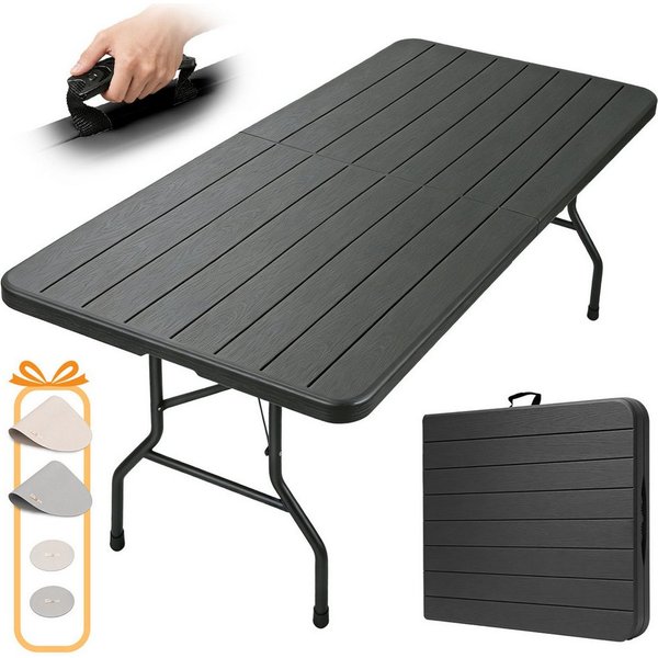 Eiryss Klapptisch 180x74 cm Tragbar Klappbar Gartentisch, Bis 150 kg, für 8-10 Personen (1), Campingtisch Partytisch Buffettisch, Witterungsbeständig