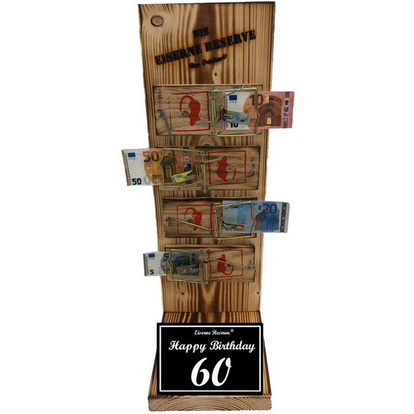 Eiserne Reserve® Geschenkbox Geldgeschenk Mausefalle Geburtstag Happy Birth18 20 30 40 50 60 70 80