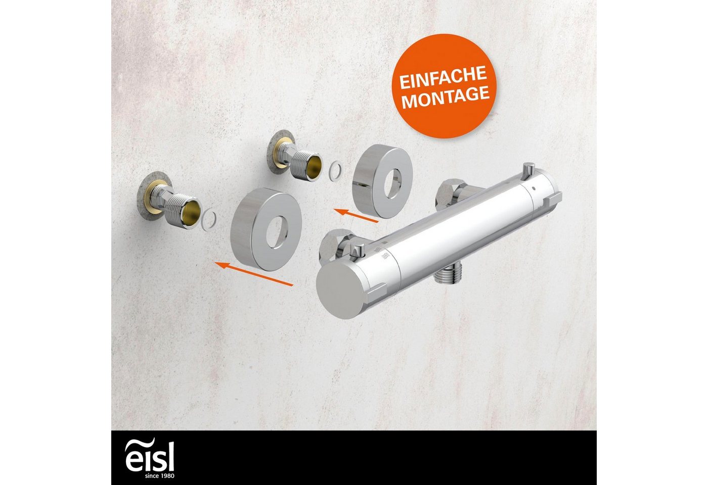Eisl Duscharmatur CLAUDIO mit Thermostat, Mischbatterie Dusche, Duschthermostat – Bild 2 von 5