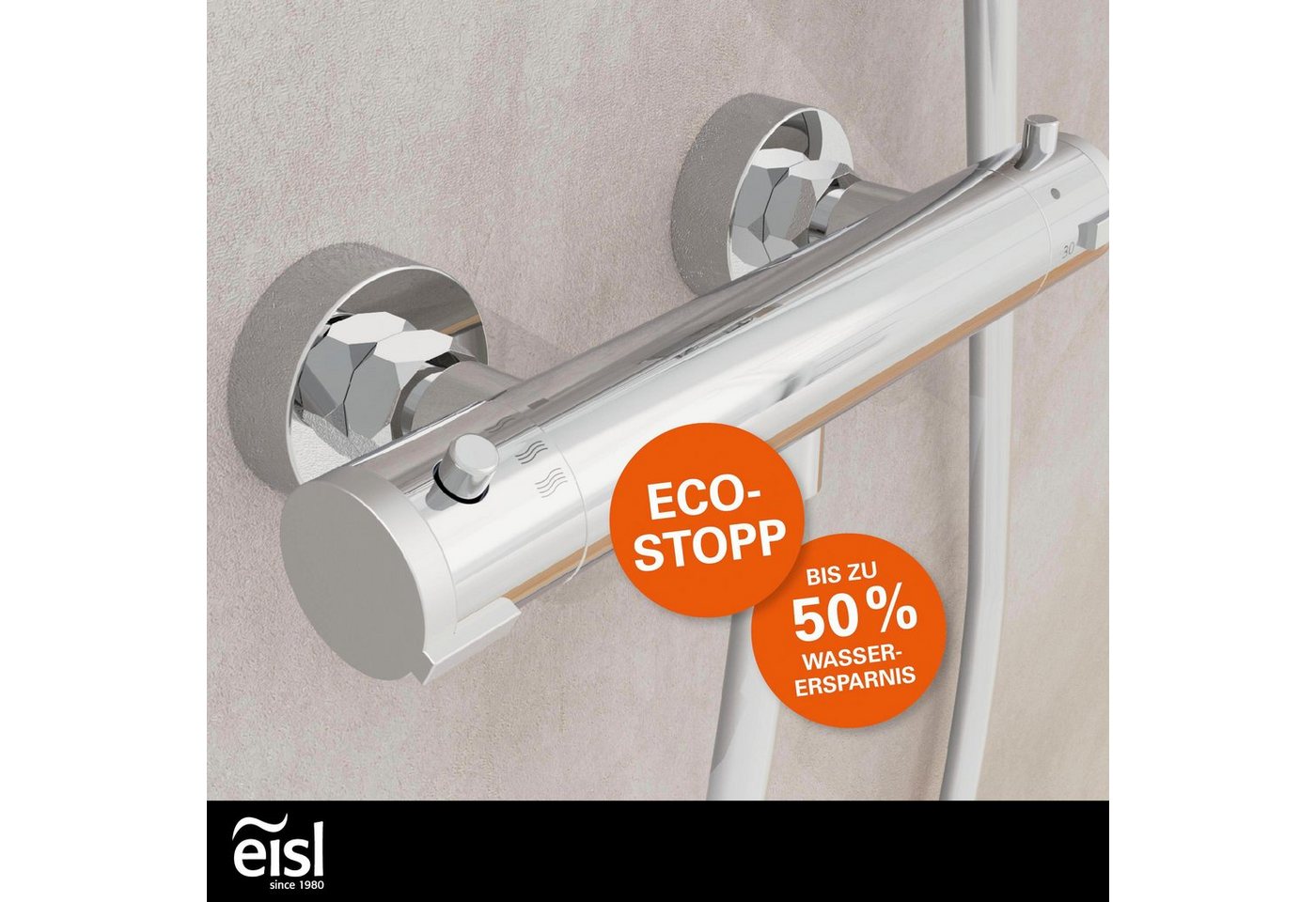 Eisl Duscharmatur CLAUDIO mit Thermostat, Mischbatterie Dusche, Duschthermostat – Bild 5 von 5