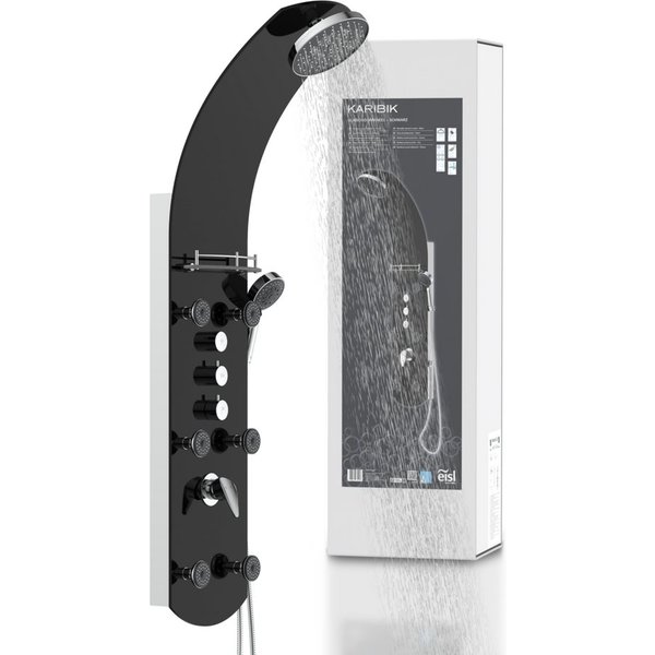 Eisl Duschsäule KARIBIK, Höhe 140 cm, 6 Massagedüsen, Wellness Duschsystem mit Armatur und Regendusche