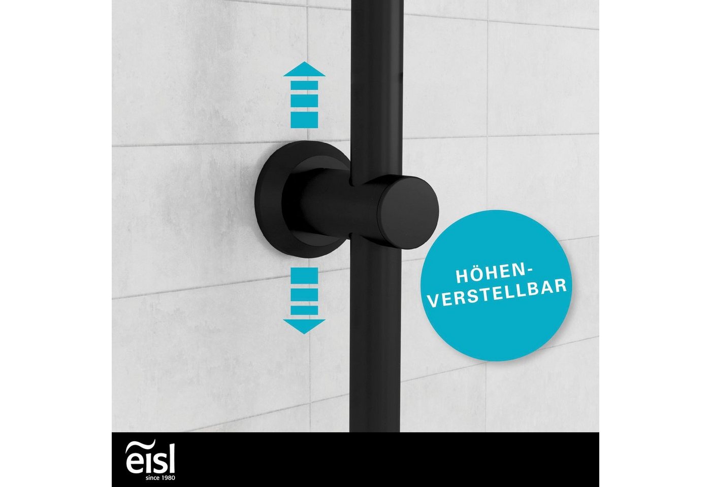 Eisl Duschsystem EASY ENERGY, Höhe 97 cm, 2 Strahlart(en), 1 tlg., Höhenverstellbar / Antikalk-Noppen / Edelstahl – Bild 5 von 5