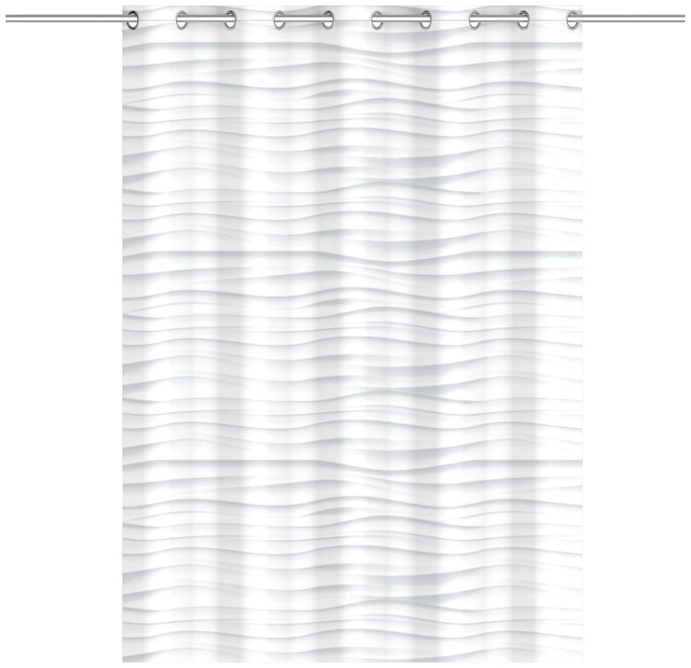 Eisl Duschvorhang White Wave Breite 180 cm, waschbarer Antischimmel Textil Vorhang (Höhe 200 cm) – Bild 2 von 2