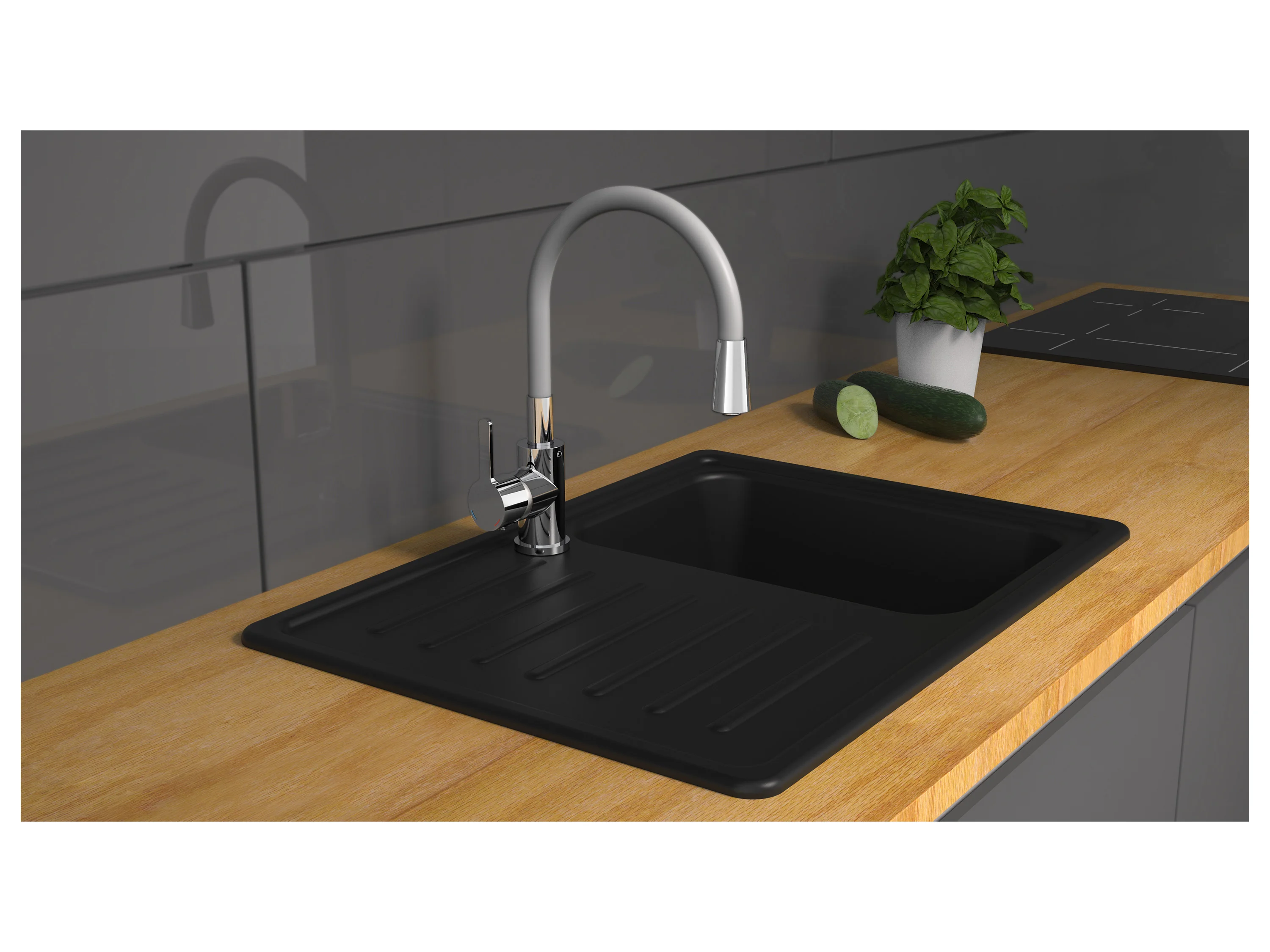 EISL Küchenarmatur Flexo (Chrom/grau) – Bild 2 von 4