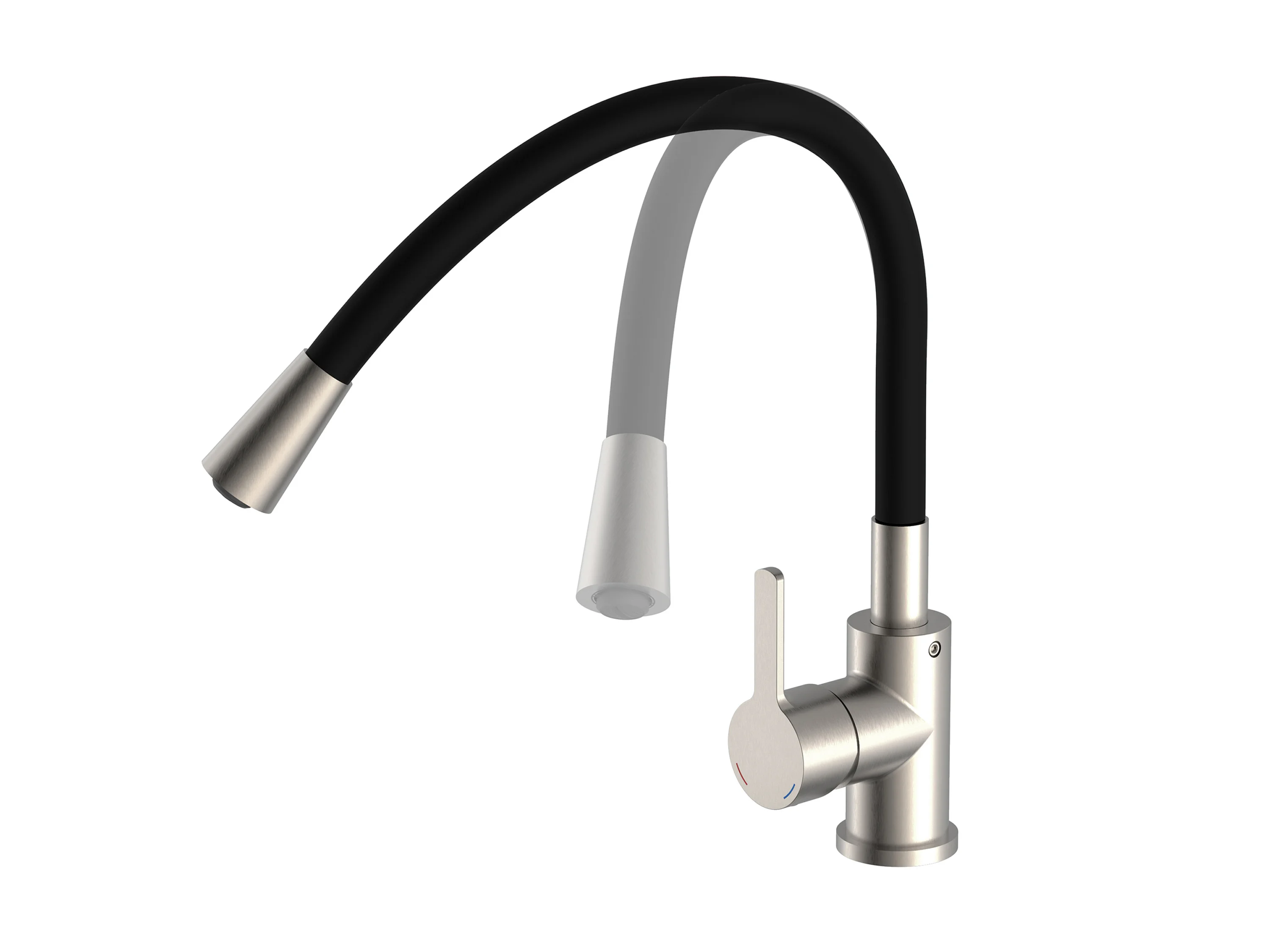 EISL Küchenarmatur Flexo (Edelstahl-Optik/schwarz) – Bild 3 von 4