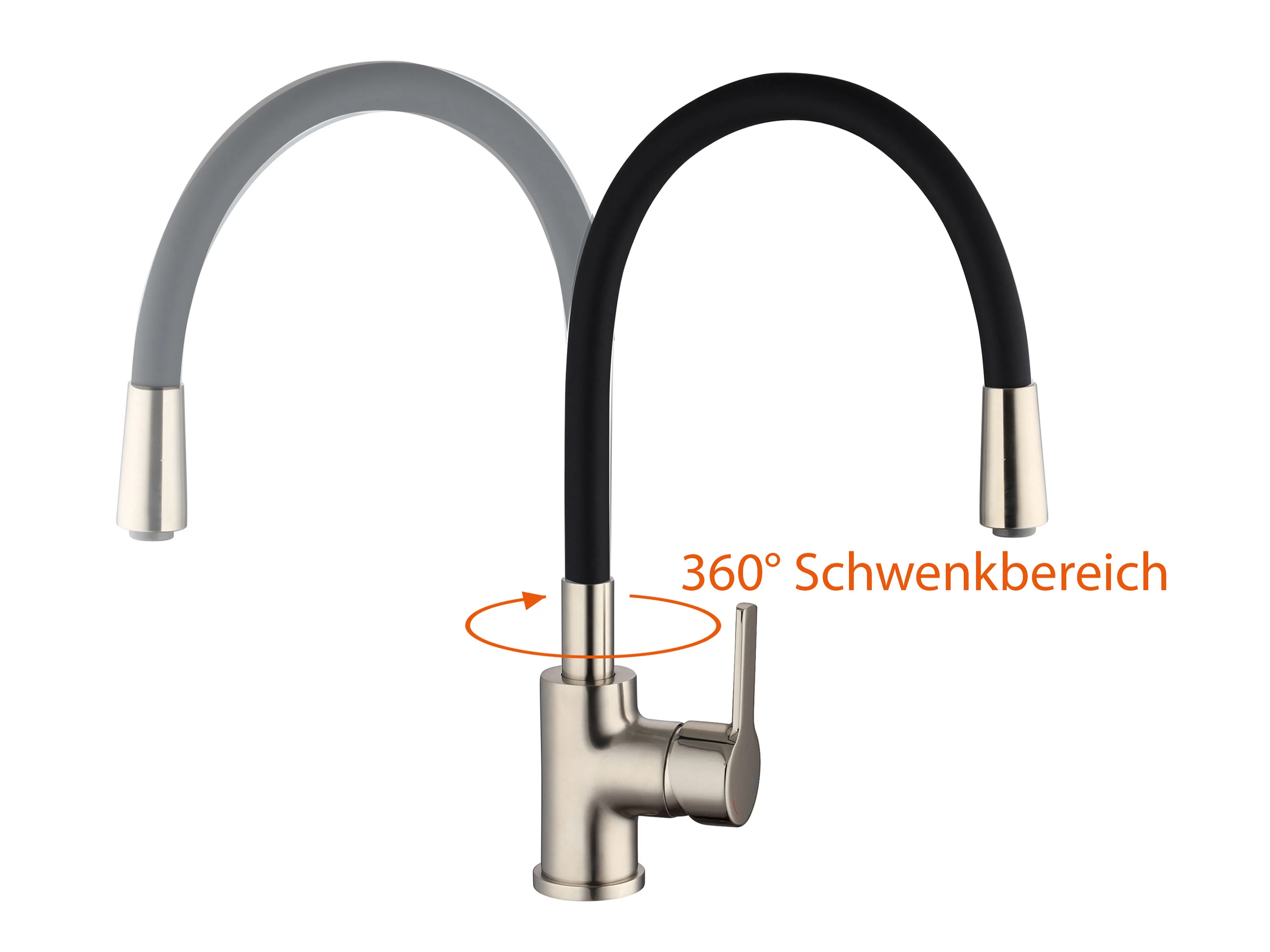 EISL Küchenarmatur Flexo (Edelstahl-Optik/schwarz) – Bild 4 von 4