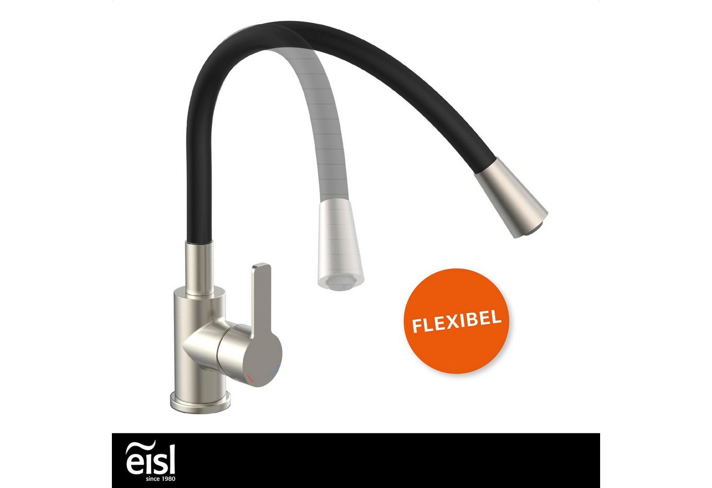 Eisl Spültischarmatur Flexo Küchenarmatur, flexibel, Edelstahl, Soft-Touch, Eco-Click, Cold-Start – Bild 4 von 5