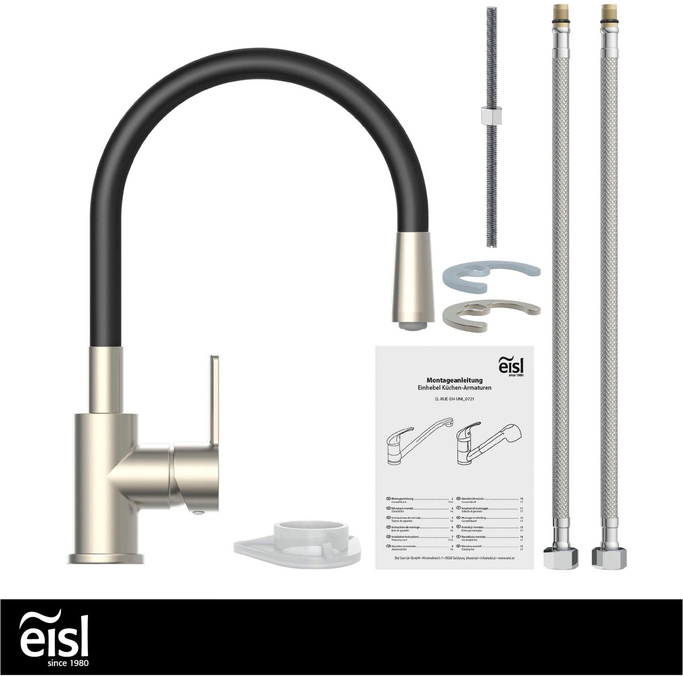 Eisl Spültischarmatur Flexo Küchenarmatur, flexibel, Edelstahl, Soft-Touch, Eco-Click, Cold-Start – Bild 5 von 5