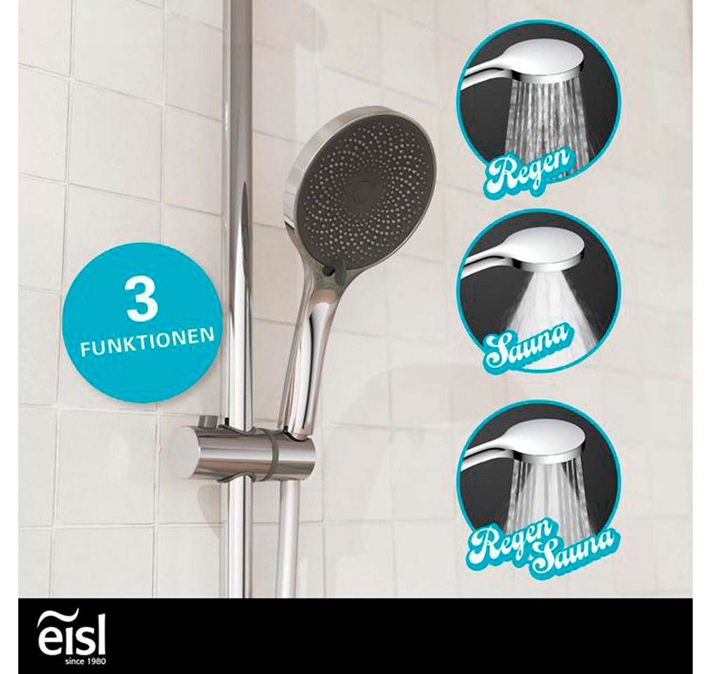 Eisl Stangenbrause-Set GRANDE VITA, Höhe 90 cm, 3 Strahlart(en), 1 tlg., Höhenverstellbar / 3-fach verstellbar / Antikalk / wassersparend – Bild 3 von 5