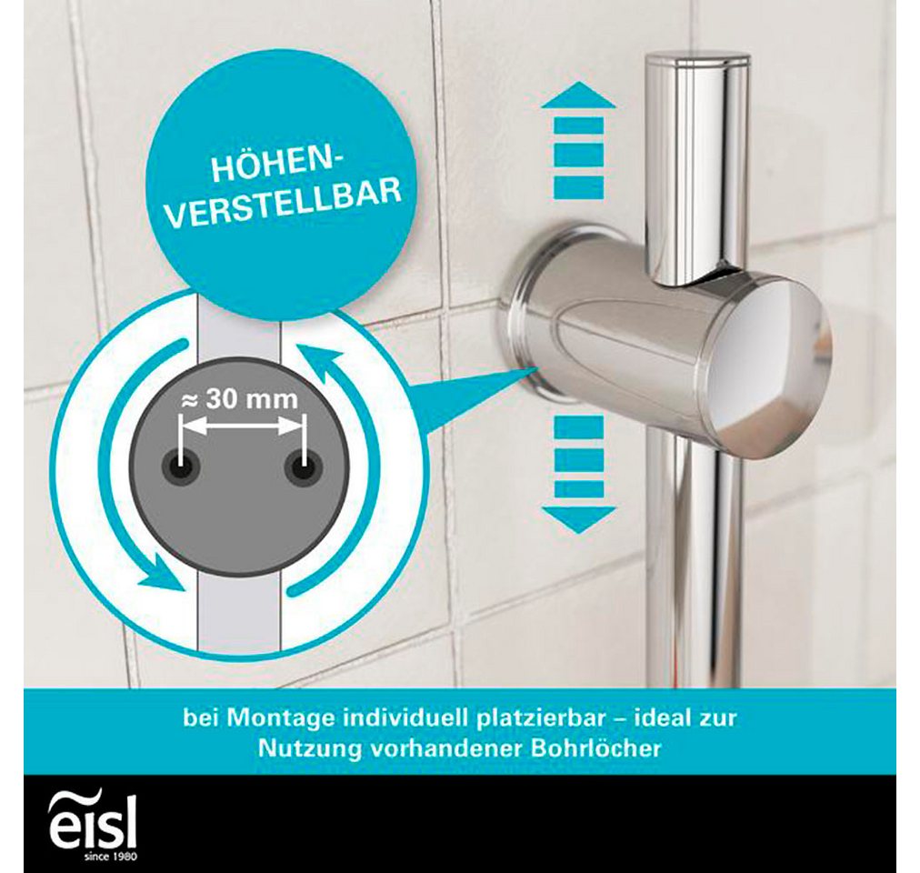 Eisl Stangenbrause-Set GRANDE VITA, Höhe 90 cm, 3 Strahlart(en), 1 tlg., Höhenverstellbar / 3-fach verstellbar / Antikalk / wassersparend – Bild 5 von 5