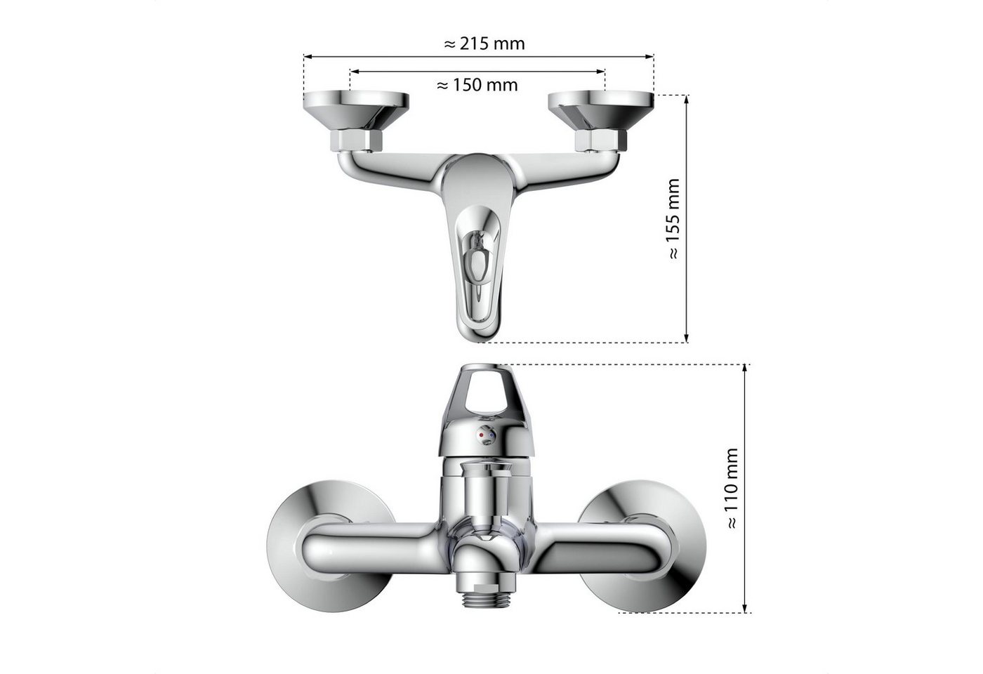 Eisl Wannenmischeinheit SPEED perfektes Strahlbild, auswechselbare 35mm Keramik-Kartusche – Bild 5 von 5