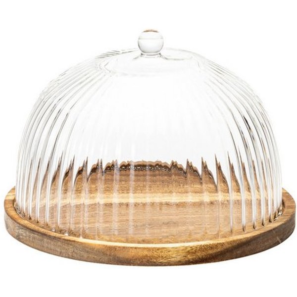 EKA Servierschüssel Akazien Servierglocke Stripe, Glas, (2-tlg)