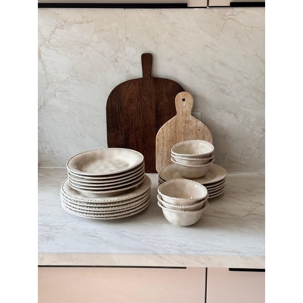 EKA Teller-Set Pearl Teller-Set Beige (24-tlg), Porzellan