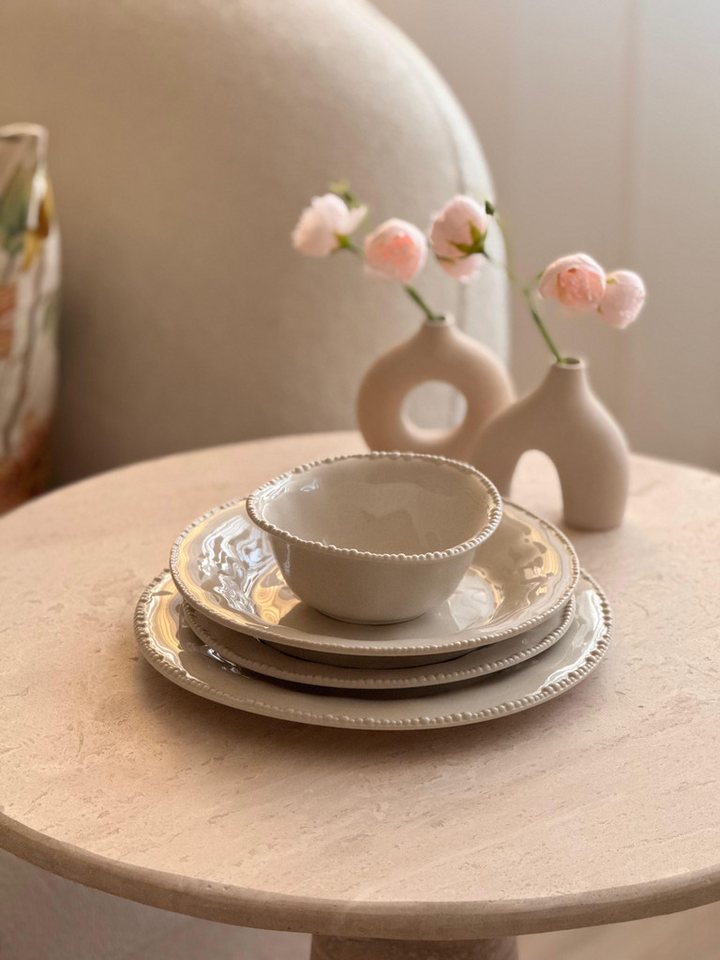 EKA Teller-Set Pearl Teller-Set Beige (24-tlg), Porzellan – Bild 4 von 4