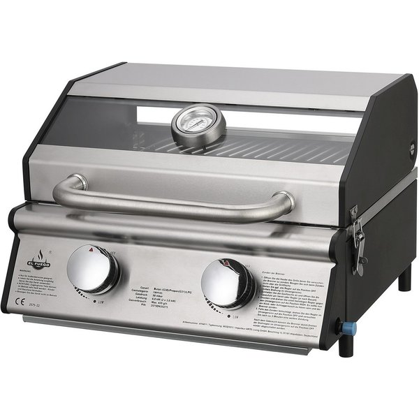 El Fuego Gasgrill Jesolo, 6 kW (2 Brenner je 3 kW), mit Piezozündung