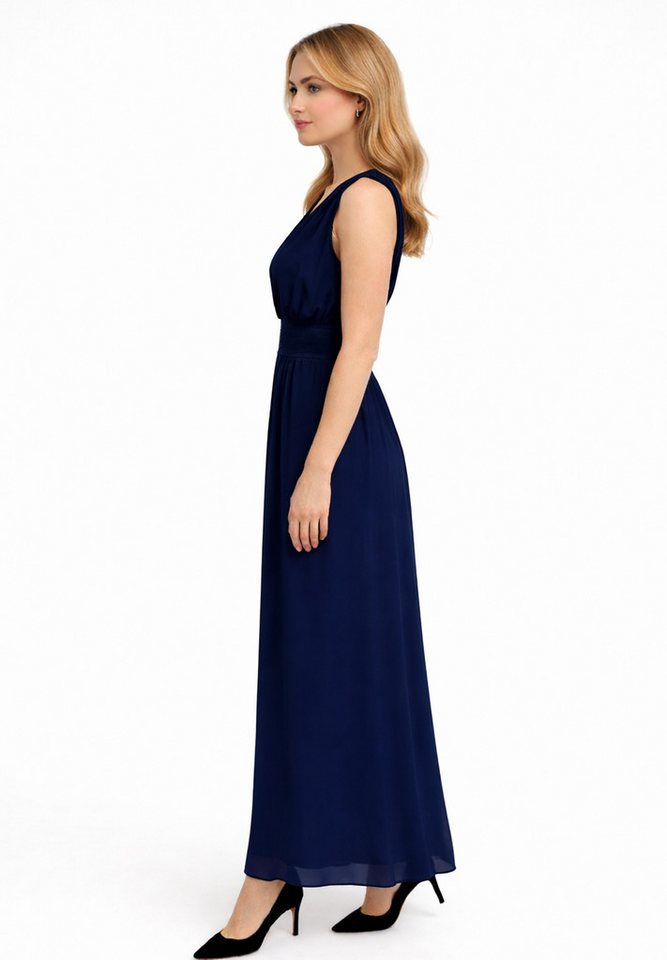 Elara Maxikleid — Damen Abendkleid mit V-Ausschnitt und gesmokter Taille – Maxi Dress – Bild 2 von 3