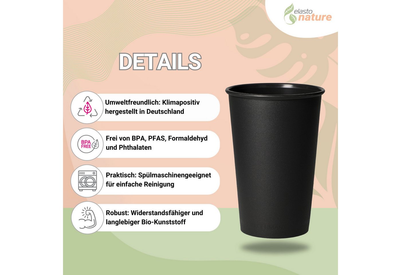 elasto Becher Mehrwegbecher 300 ml – Bild 2 von 5