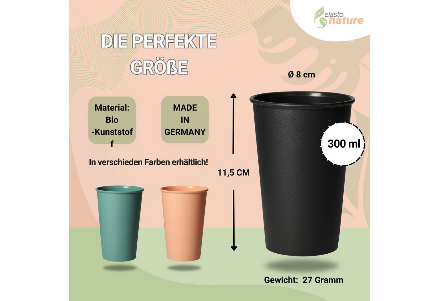 elasto Becher Mehrwegbecher 300 ml – Bild 3 von 5