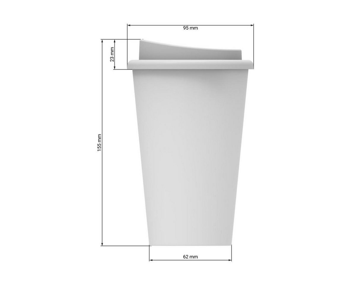 elasto Coffee-to-go-Becher Langlebiger doppelwandiger Kaffeebecher 350 ml mit Deckel, Made in Germany, Auslaufsicher, Sicher verschließbar, 100% recyclebar – Bild 2 von 5