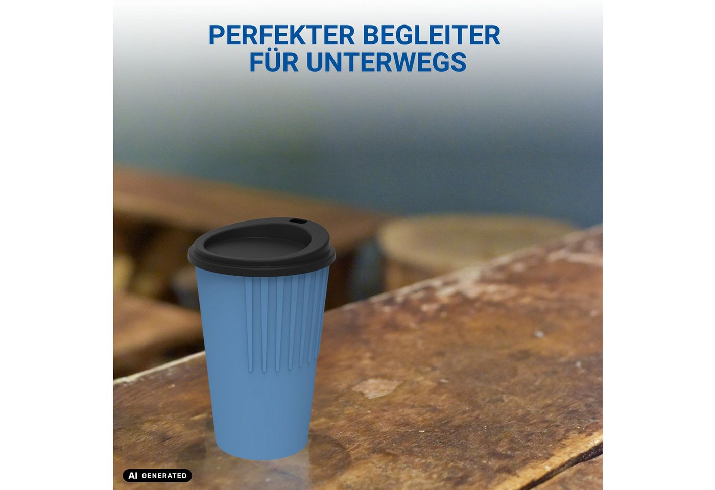 elasto Coffee-to-go-Becher Langlebiger Kaffeebecher 300 ml mit Deckel, Made in Germany, Spülmaschinenfest, Robust, 100% recyclebar, Teebecher – Bild 5 von 5