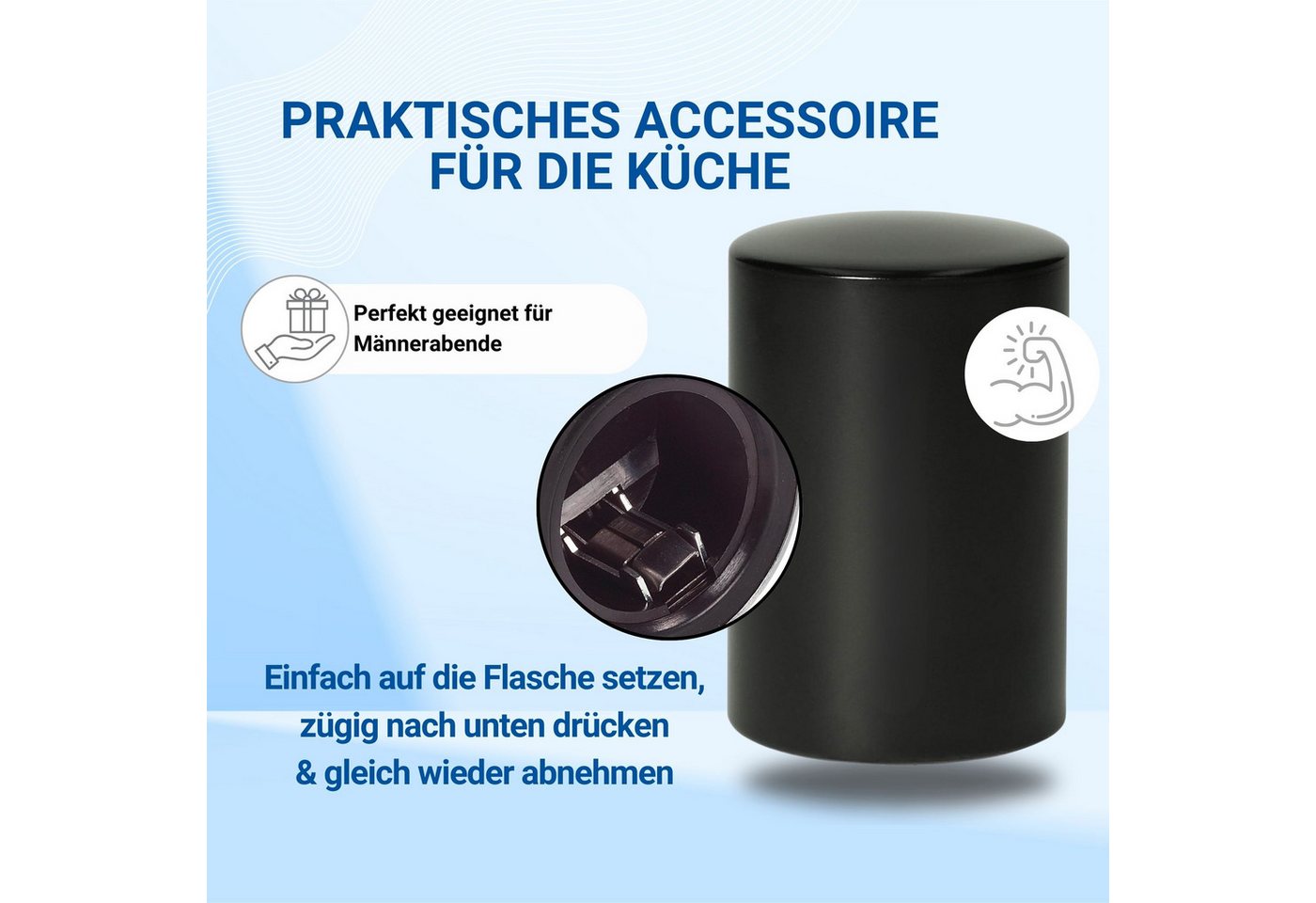 elasto Flaschenöffner 2er Set Kapselheber mit Push Up Funktion als Bar – Bild 3 von 5