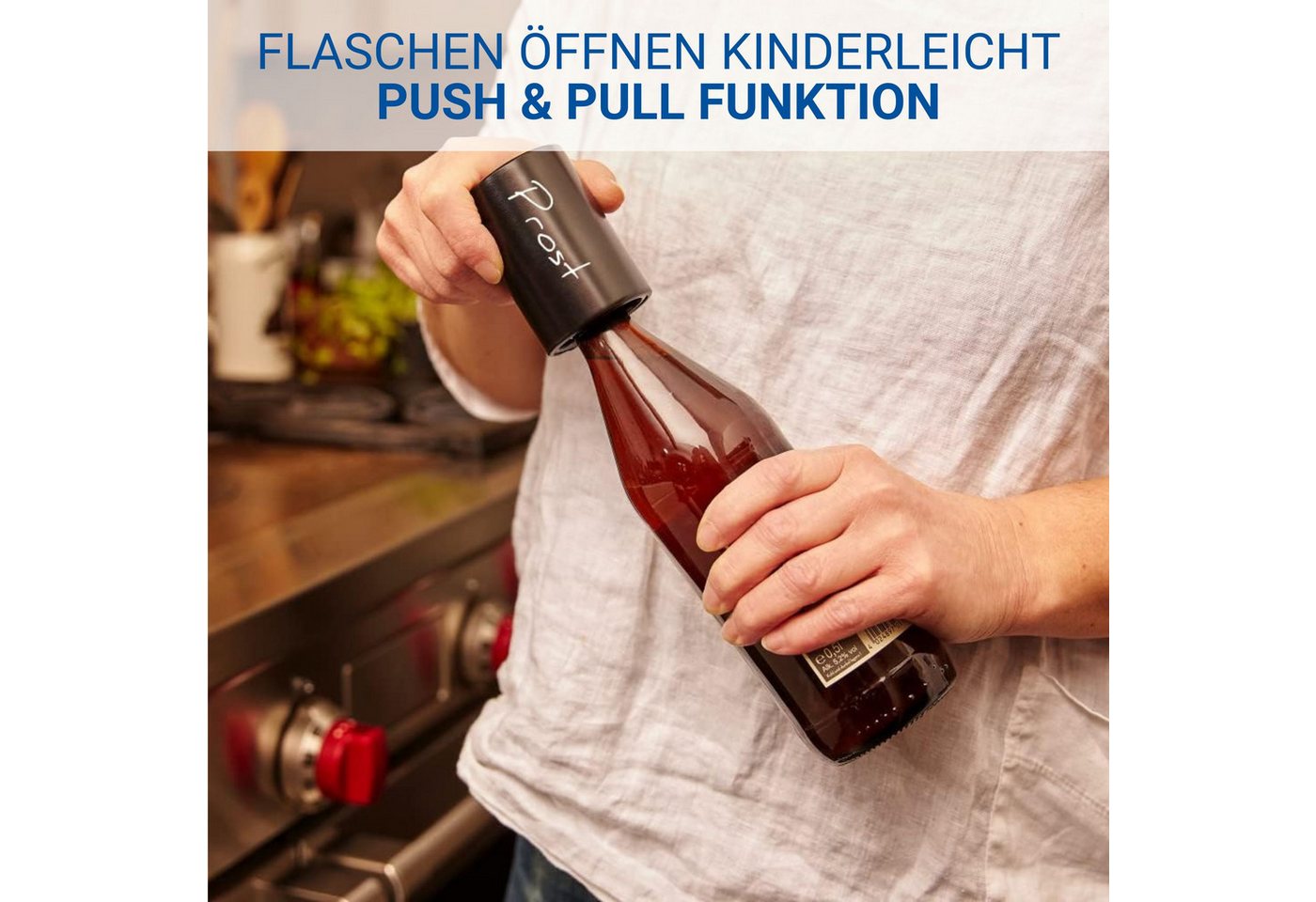 elasto Flaschenöffner 2er Set Kapselheber mit Push Up Funktion als Bar – Bild 5 von 5