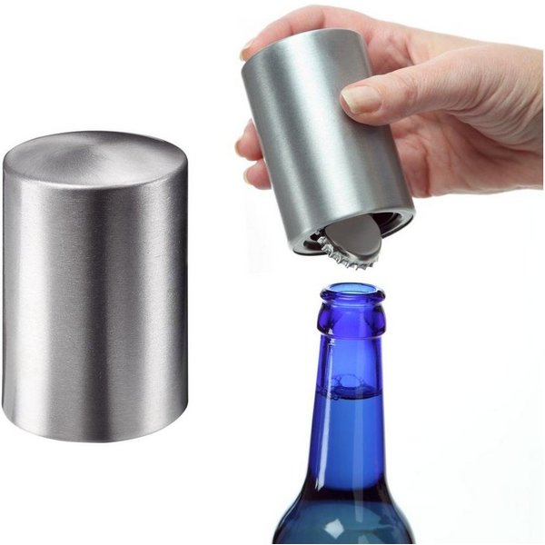 elasto Flaschenöffner Handlicher Kapselheber "Push" aus Aluminium