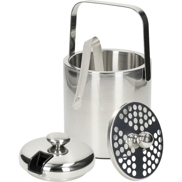 elasto Kühlbox Eiswürfelbehälter aus Edelstahl mit Deckel und Zubehör